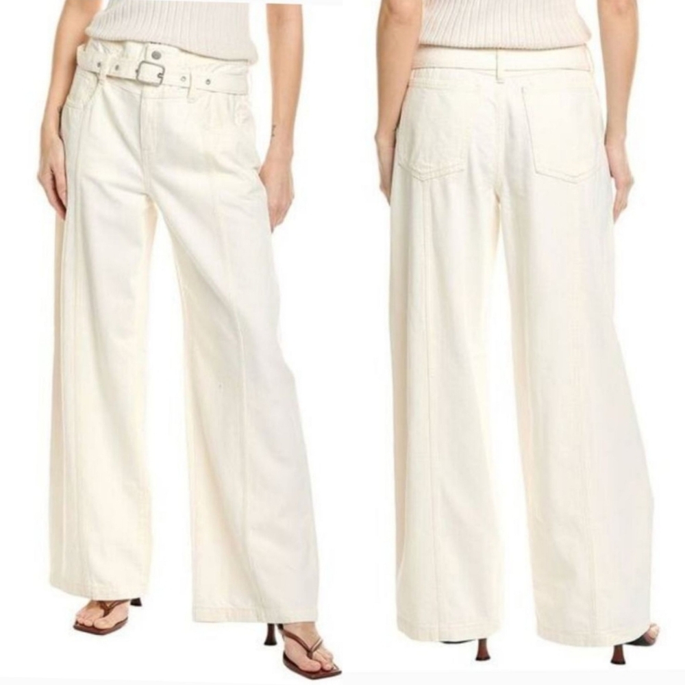 Madewell Belted Baggy Pants in Vintage‎ Cream Canvas NWT